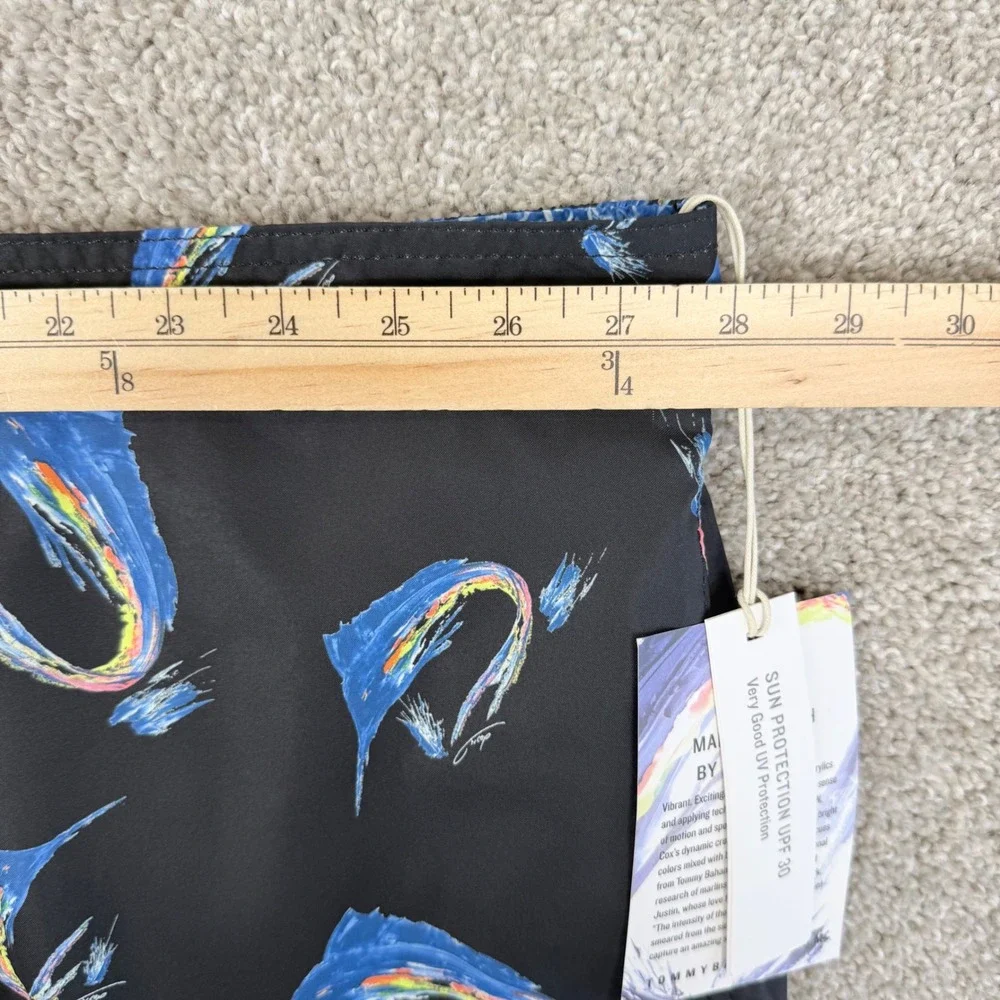 Tommy Bahama Mens 5XLB Baja Marlin Splash Artist Series Swim Trunks Black NEW